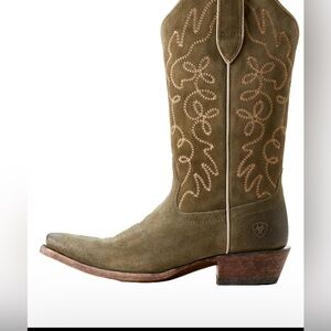 ARIAT WOMEN'S 12" JUKEBOX SOFT OLIVE SUEDE WESTERN BOOT